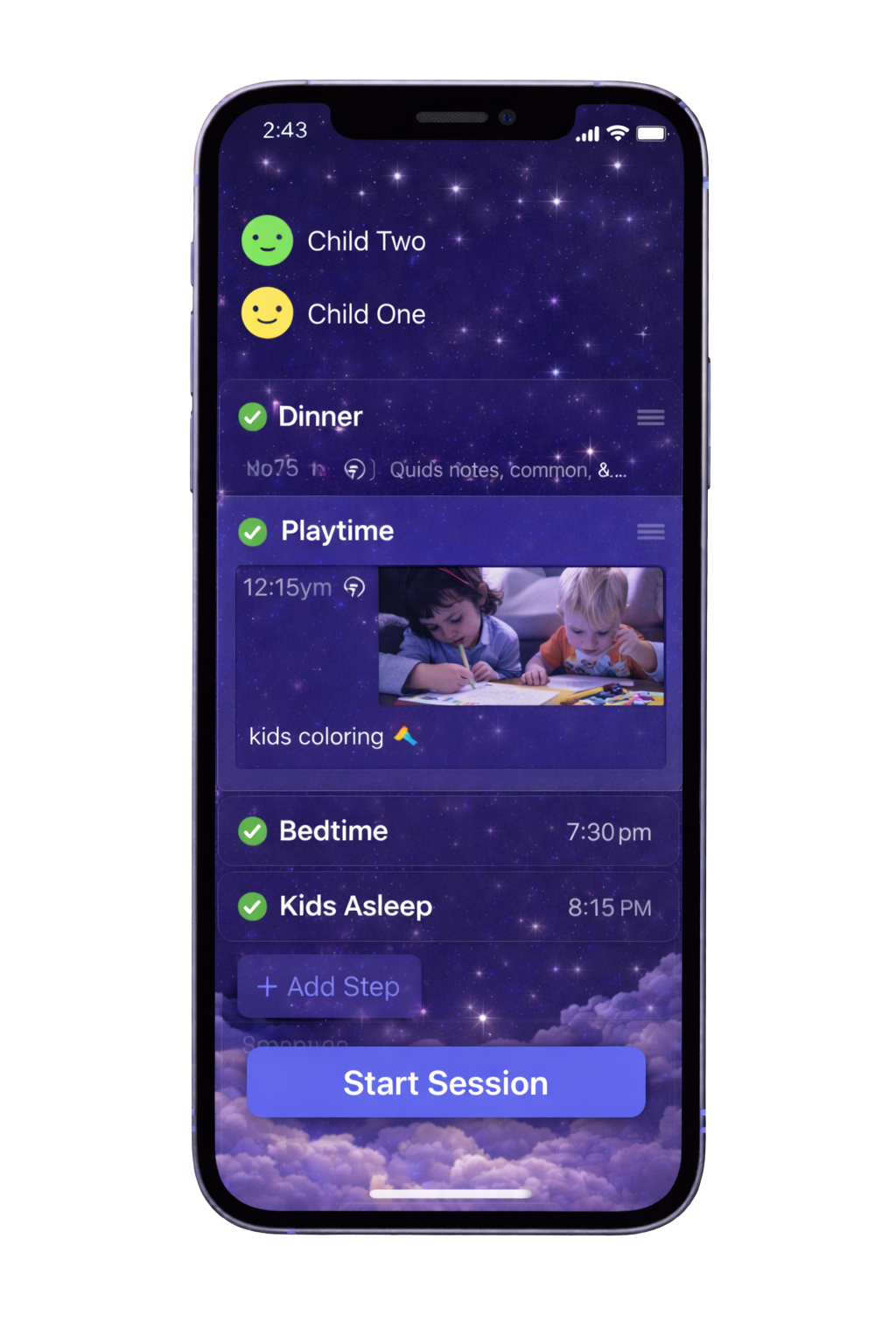 Live babysitting session updates